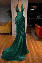Halter V-Neck Mermaid Semi Formal Prom Dress Elegant